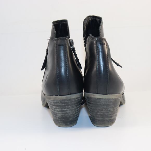 Frye Black Leather Ankle Booties – Size 8 - Picture 4 of 7